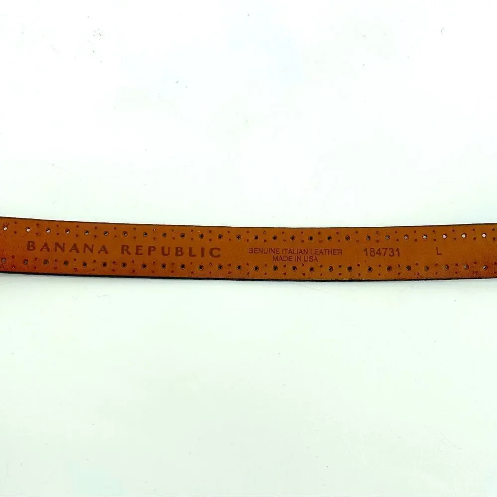 Banana Republic Women’s Black Genuine Italian Leather 184731 Skinny Belt Large